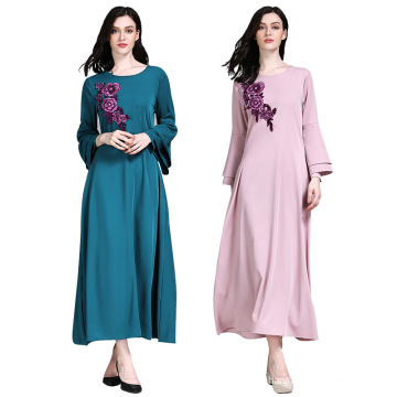Kaftan Islamic Long Dress Clothing Blue Pink Customized Abaya Models Dubai